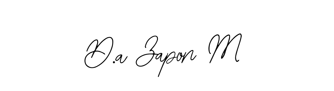 Design your own signature with our free online signature maker. With this signature software, you can create a handwritten (Bearetta-2O07w) signature for name D.a Zapon M. D.a Zapon M signature style 12 images and pictures png
