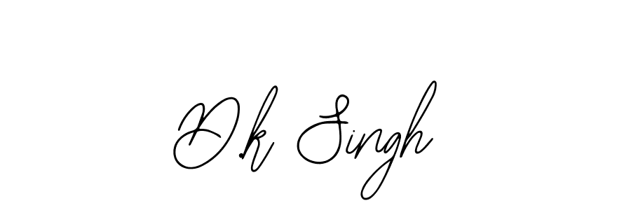 You should practise on your own different ways (Bearetta-2O07w) to write your name (D.k Singh) in signature. don't let someone else do it for you. D.k Singh signature style 12 images and pictures png