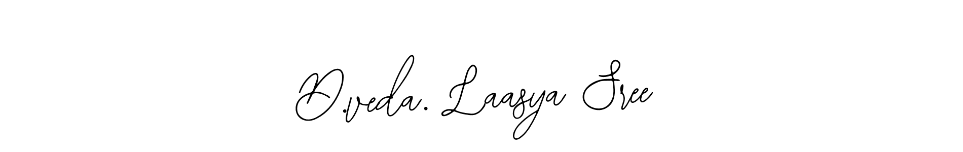 The best way (Bearetta-2O07w) to make a short signature is to pick only two or three words in your name. The name D.veda. Laasya Sree include a total of six letters. For converting this name. D.veda. Laasya Sree signature style 12 images and pictures png