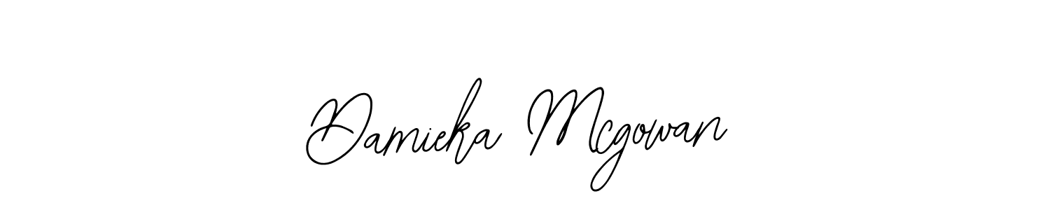 How to make Damieka Mcgowan name signature. Use Bearetta-2O07w style for creating short signs online. This is the latest handwritten sign. Damieka Mcgowan signature style 12 images and pictures png