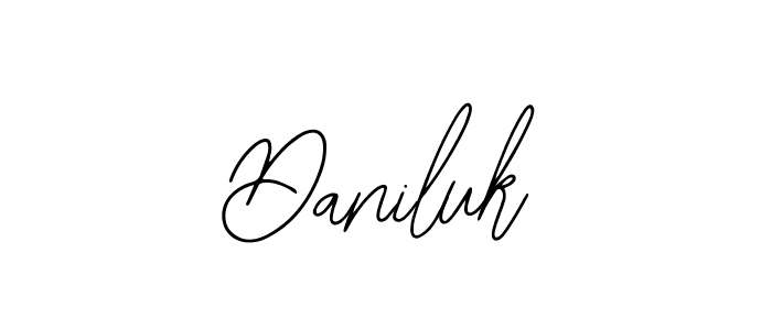 Use a signature maker to create a handwritten signature online. With this signature software, you can design (Bearetta-2O07w) your own signature for name Daniluk. Daniluk signature style 12 images and pictures png