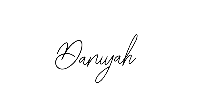 Use a signature maker to create a handwritten signature online. With this signature software, you can design (Bearetta-2O07w) your own signature for name Daniyah. Daniyah signature style 12 images and pictures png
