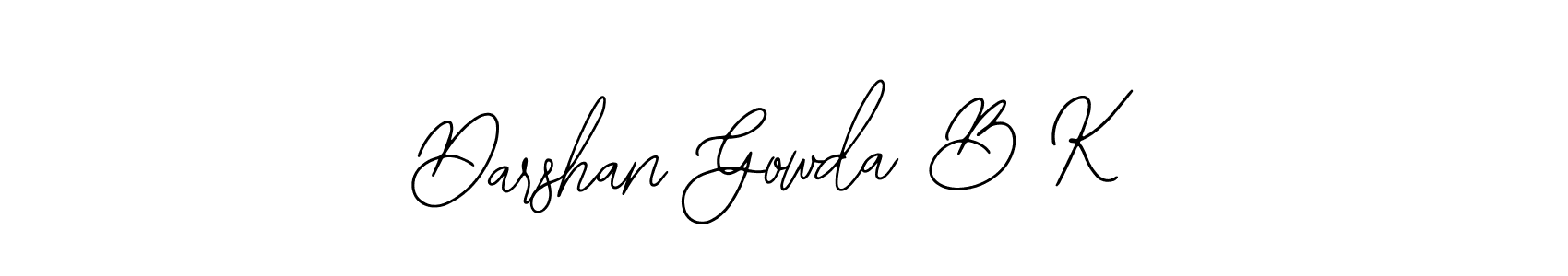 Design your own signature with our free online signature maker. With this signature software, you can create a handwritten (Bearetta-2O07w) signature for name Darshan Gowda B K. Darshan Gowda B K signature style 12 images and pictures png