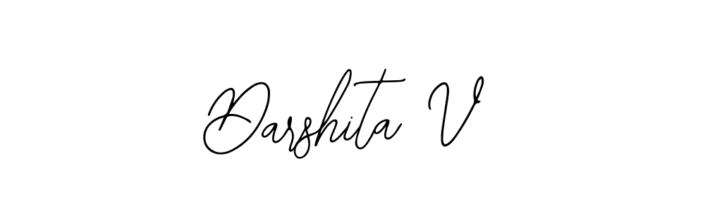 How to make Darshita V name signature. Use Bearetta-2O07w style for creating short signs online. This is the latest handwritten sign. Darshita V signature style 12 images and pictures png