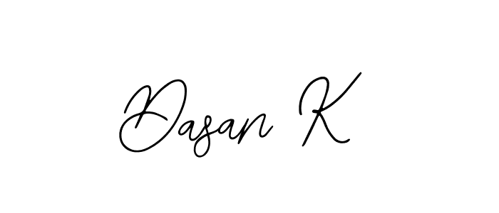The best way (Bearetta-2O07w) to make a short signature is to pick only two or three words in your name. The name Dasan K include a total of six letters. For converting this name. Dasan K signature style 12 images and pictures png