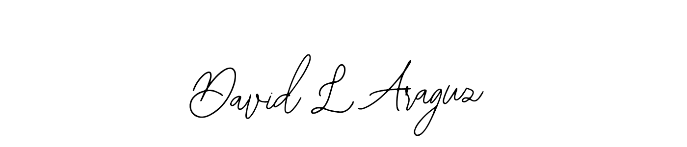 Use a signature maker to create a handwritten signature online. With this signature software, you can design (Bearetta-2O07w) your own signature for name David L Araguz. David L Araguz signature style 12 images and pictures png