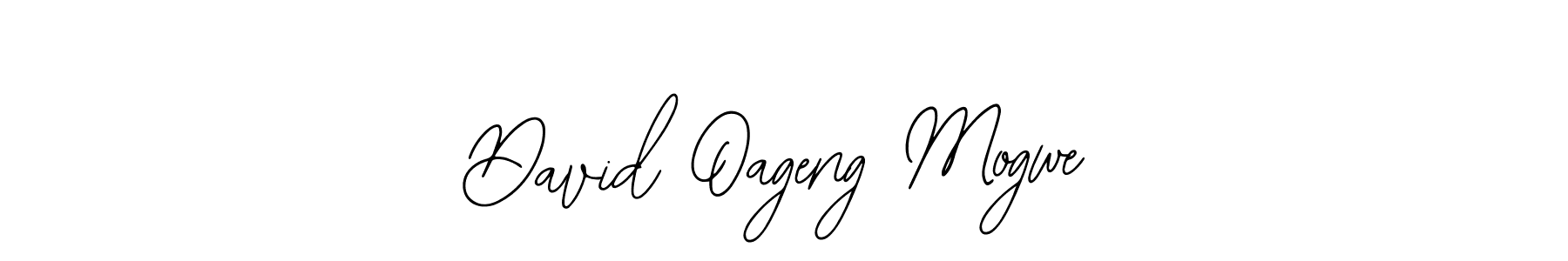 The best way (Bearetta-2O07w) to make a short signature is to pick only two or three words in your name. The name David Oageng Mogwe include a total of six letters. For converting this name. David Oageng Mogwe signature style 12 images and pictures png