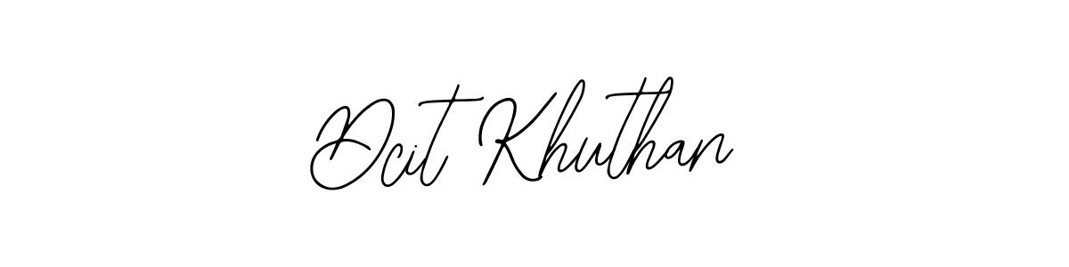 The best way (Bearetta-2O07w) to make a short signature is to pick only two or three words in your name. The name Dcit Khuthan include a total of six letters. For converting this name. Dcit Khuthan signature style 12 images and pictures png