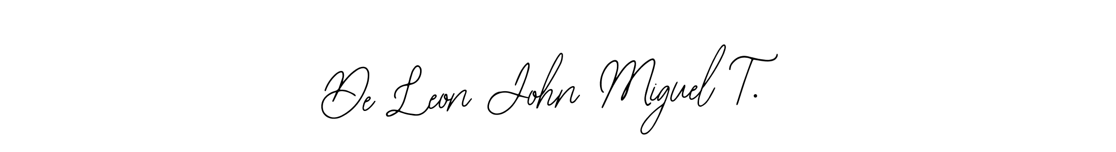 Use a signature maker to create a handwritten signature online. With this signature software, you can design (Bearetta-2O07w) your own signature for name De Leon John Miguel T.. De Leon John Miguel T. signature style 12 images and pictures png