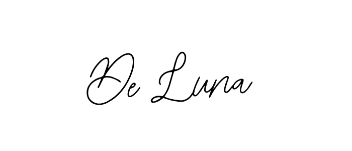 Create a beautiful signature design for name De Luna. With this signature (Bearetta-2O07w) fonts, you can make a handwritten signature for free. De Luna signature style 12 images and pictures png