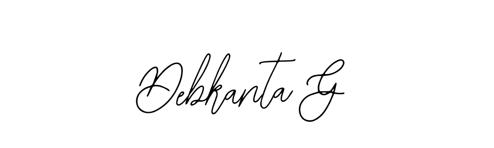 The best way (Bearetta-2O07w) to make a short signature is to pick only two or three words in your name. The name Debkanta G include a total of six letters. For converting this name. Debkanta G signature style 12 images and pictures png