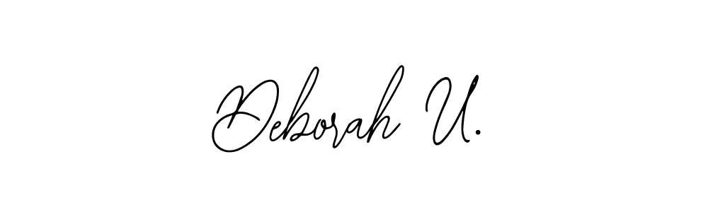 How to make Deborah U. name signature. Use Bearetta-2O07w style for creating short signs online. This is the latest handwritten sign. Deborah U. signature style 12 images and pictures png