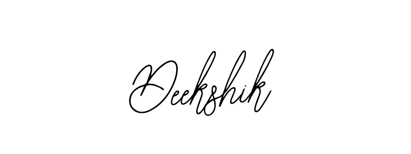 Design your own signature with our free online signature maker. With this signature software, you can create a handwritten (Bearetta-2O07w) signature for name Deekshik. Deekshik signature style 12 images and pictures png