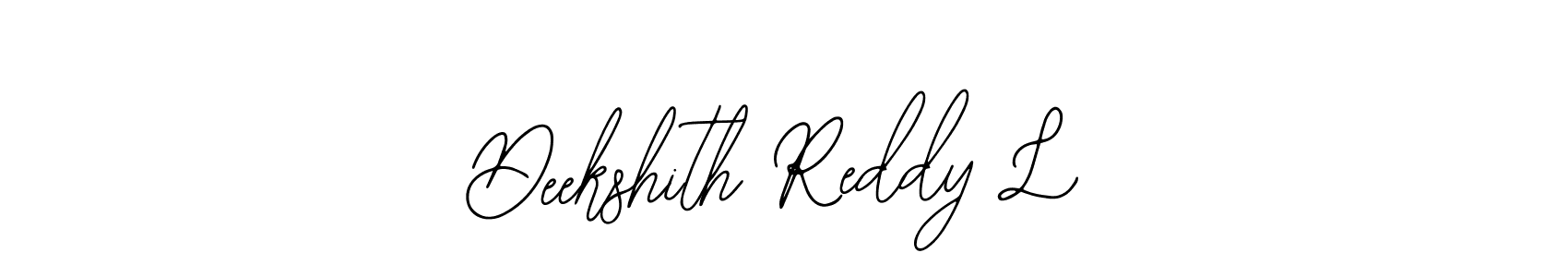 Use a signature maker to create a handwritten signature online. With this signature software, you can design (Bearetta-2O07w) your own signature for name Deekshith Reddy L. Deekshith Reddy L signature style 12 images and pictures png