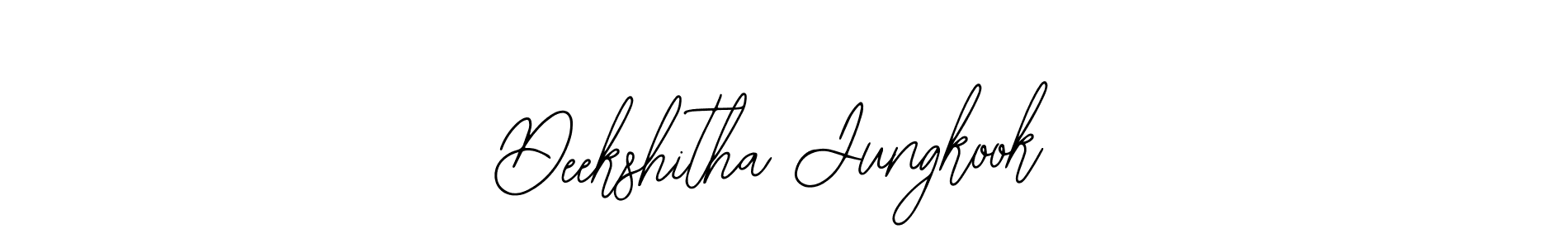 How to make Deekshitha Jungkook name signature. Use Bearetta-2O07w style for creating short signs online. This is the latest handwritten sign. Deekshitha Jungkook signature style 12 images and pictures png