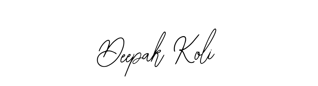 Design your own signature with our free online signature maker. With this signature software, you can create a handwritten (Bearetta-2O07w) signature for name Deepak Koli. Deepak Koli signature style 12 images and pictures png