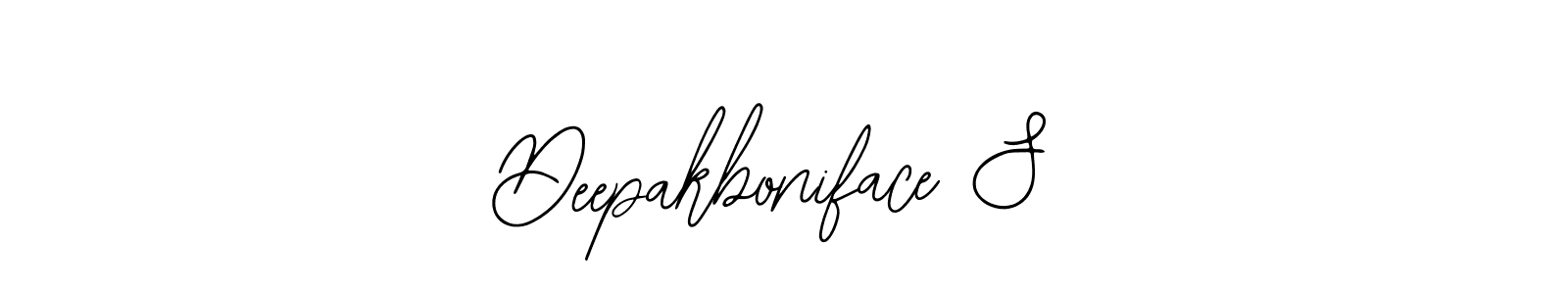 The best way (Bearetta-2O07w) to make a short signature is to pick only two or three words in your name. The name Deepakboniface S include a total of six letters. For converting this name. Deepakboniface S signature style 12 images and pictures png