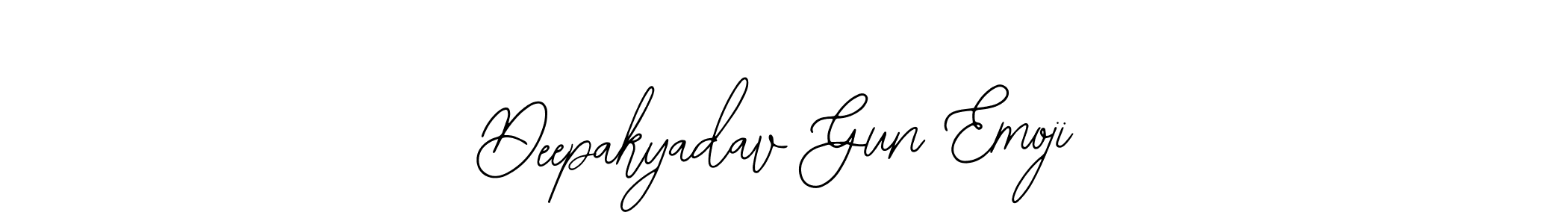 Also You can easily find your signature by using the search form. We will create Deepakyadav Gun Emoji name handwritten signature images for you free of cost using Bearetta-2O07w sign style. Deepakyadav Gun Emoji signature style 12 images and pictures png