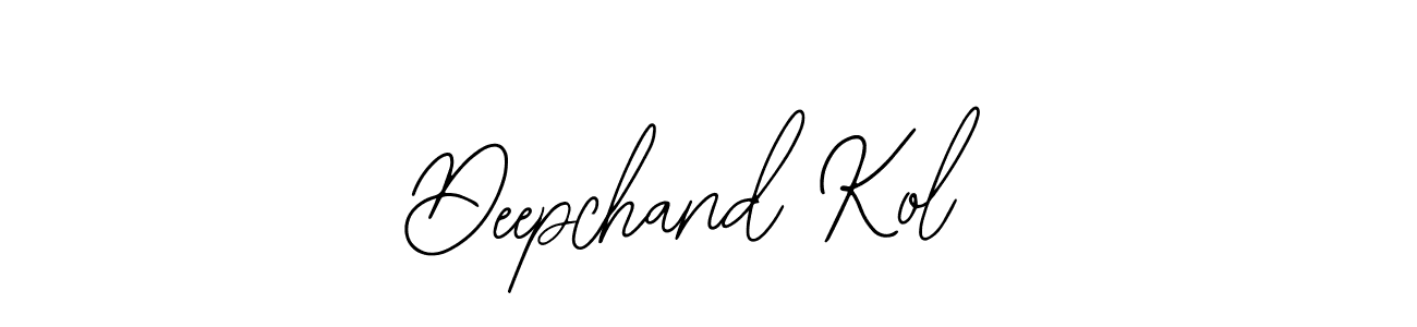The best way (Bearetta-2O07w) to make a short signature is to pick only two or three words in your name. The name Deepchand Kol include a total of six letters. For converting this name. Deepchand Kol signature style 12 images and pictures png