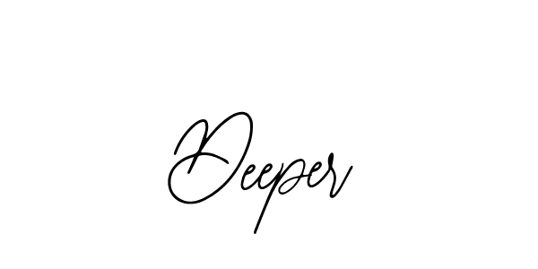 How to make Deeper name signature. Use Bearetta-2O07w style for creating short signs online. This is the latest handwritten sign. Deeper signature style 12 images and pictures png