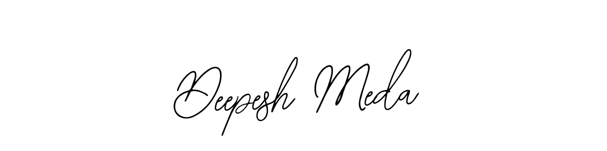 The best way (Bearetta-2O07w) to make a short signature is to pick only two or three words in your name. The name Deepesh Meda include a total of six letters. For converting this name. Deepesh Meda signature style 12 images and pictures png