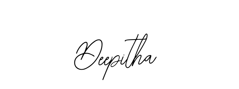 Use a signature maker to create a handwritten signature online. With this signature software, you can design (Bearetta-2O07w) your own signature for name Deepitha. Deepitha signature style 12 images and pictures png