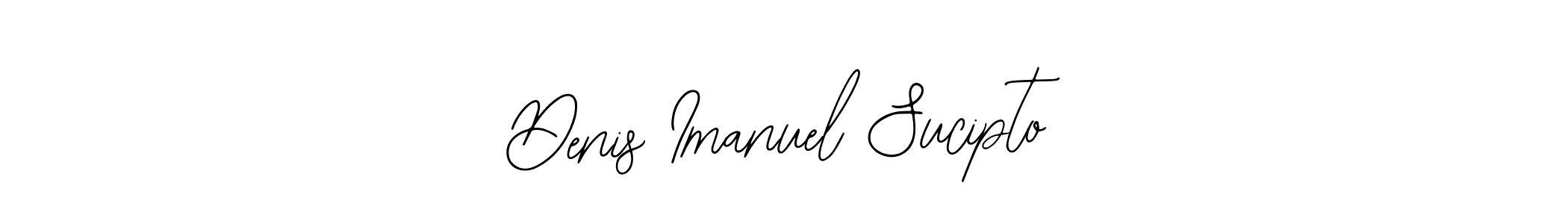 You should practise on your own different ways (Bearetta-2O07w) to write your name (Denis Imanuel Sucipto) in signature. don't let someone else do it for you. Denis Imanuel Sucipto signature style 12 images and pictures png