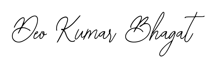 The Bearetta-2O07w font transforms the name Deo Kumar Bhagat into an executive sign with sharp precision and distinguished character. Deo Kumar Bhagat signature style 12 images and pictures png