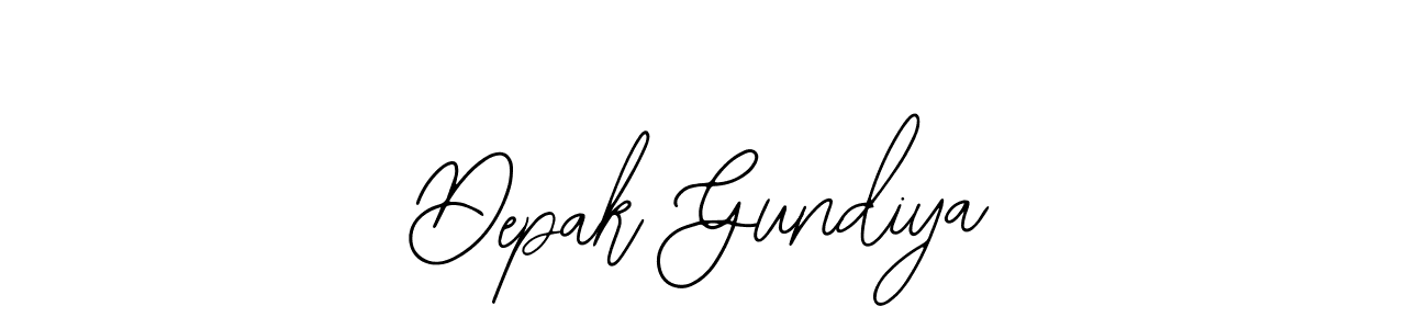 Use a signature maker to create a handwritten signature online. With this signature software, you can design (Bearetta-2O07w) your own signature for name Depak Gundiya. Depak Gundiya signature style 12 images and pictures png