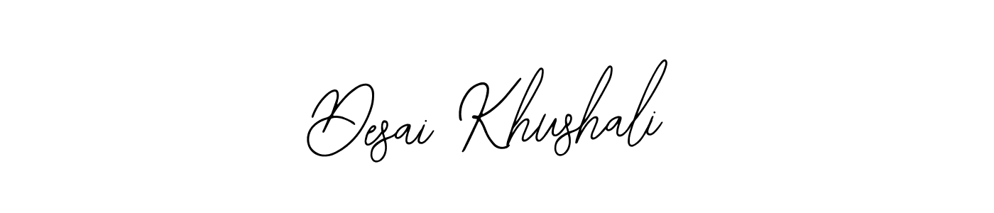 Also You can easily find your signature by using the search form. We will create Desai Khushali name handwritten signature images for you free of cost using Bearetta-2O07w sign style. Desai Khushali signature style 12 images and pictures png