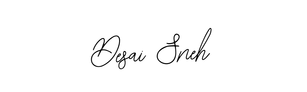 How to make Desai Sneh name signature. Use Bearetta-2O07w style for creating short signs online. This is the latest handwritten sign. Desai Sneh signature style 12 images and pictures png