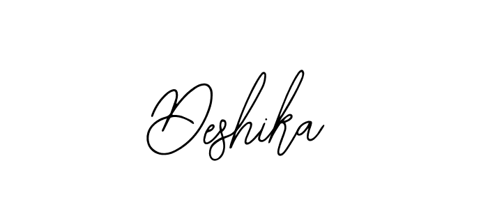How to make Deshika name signature. Use Bearetta-2O07w style for creating short signs online. This is the latest handwritten sign. Deshika signature style 12 images and pictures png