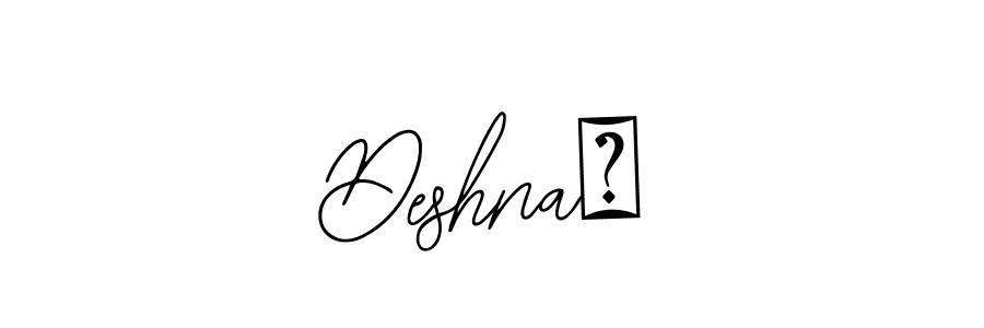The best way (Bearetta-2O07w) to make a short signature is to pick only two or three words in your name. The name Deshna✨ include a total of six letters. For converting this name. Deshna✨ signature style 12 images and pictures png
