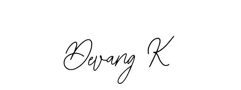 How to make Devang K name signature. Use Bearetta-2O07w style for creating short signs online. This is the latest handwritten sign. Devang K signature style 12 images and pictures png