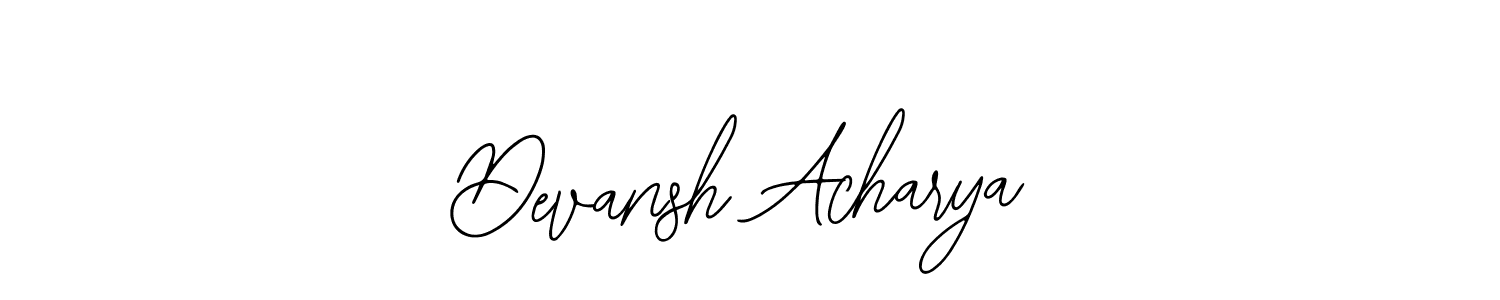 You should practise on your own different ways (Bearetta-2O07w) to write your name (Devansh Acharya) in signature. don't let someone else do it for you. Devansh Acharya signature style 12 images and pictures png