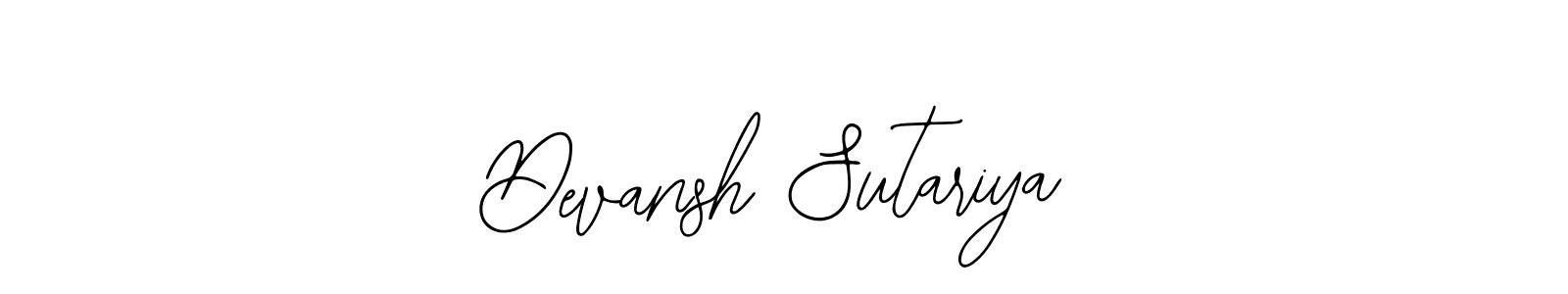 How to make Devansh Sutariya signature? Bearetta-2O07w is a professional autograph style. Create handwritten signature for Devansh Sutariya name. Devansh Sutariya signature style 12 images and pictures png