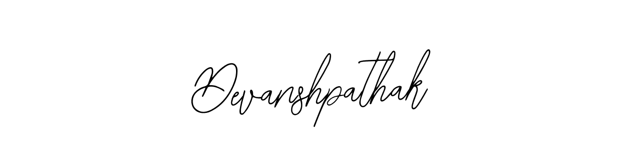 How to make Devanshpathak name signature. Use Bearetta-2O07w style for creating short signs online. This is the latest handwritten sign. Devanshpathak signature style 12 images and pictures png