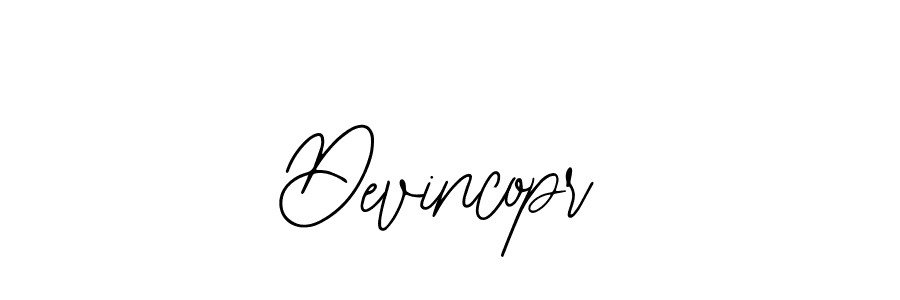 Use a signature maker to create a handwritten signature online. With this signature software, you can design (Bearetta-2O07w) your own signature for name Devincopr. Devincopr signature style 12 images and pictures png