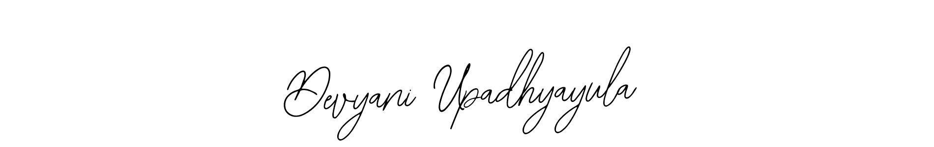 How to make Devyani Upadhyayula name signature. Use Bearetta-2O07w style for creating short signs online. This is the latest handwritten sign. Devyani Upadhyayula signature style 12 images and pictures png