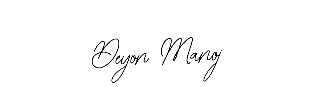 You should practise on your own different ways (Bearetta-2O07w) to write your name (Deyon Manoj) in signature. don't let someone else do it for you. Deyon Manoj signature style 12 images and pictures png