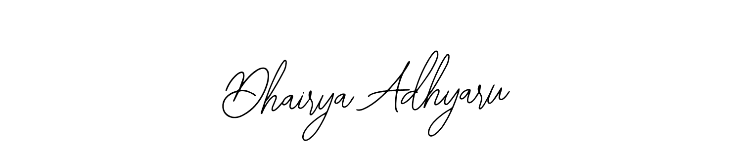 Use a signature maker to create a handwritten signature online. With this signature software, you can design (Bearetta-2O07w) your own signature for name Dhairya Adhyaru. Dhairya Adhyaru signature style 12 images and pictures png