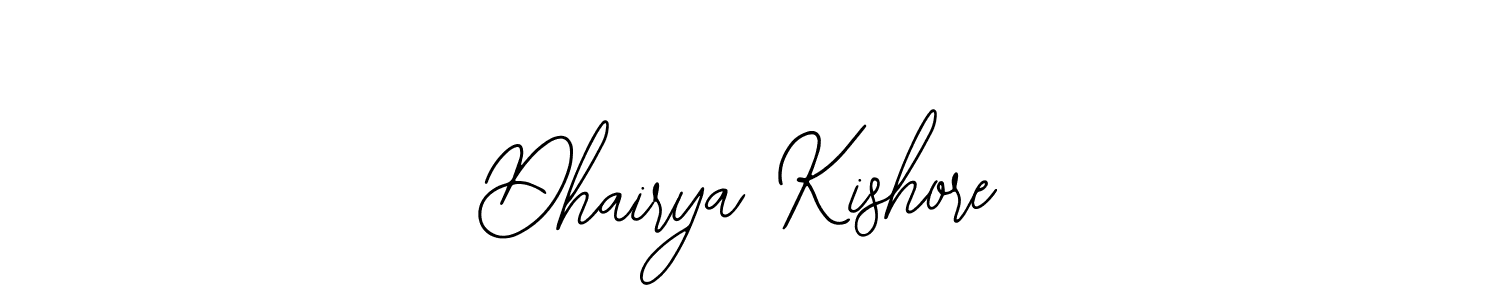 You should practise on your own different ways (Bearetta-2O07w) to write your name (Dhairya Kishore) in signature. don't let someone else do it for you. Dhairya Kishore signature style 12 images and pictures png