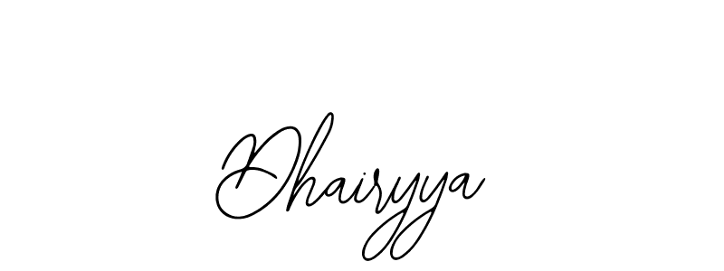 You should practise on your own different ways (Bearetta-2O07w) to write your name (Dhairyya) in signature. don't let someone else do it for you. Dhairyya signature style 12 images and pictures png