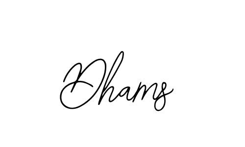 Use a signature maker to create a handwritten signature online. With this signature software, you can design (Bearetta-2O07w) your own signature for name Dhams. Dhams signature style 12 images and pictures png