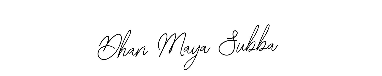 How to make Dhan Maya Subba name signature. Use Bearetta-2O07w style for creating short signs online. This is the latest handwritten sign. Dhan Maya Subba signature style 12 images and pictures png