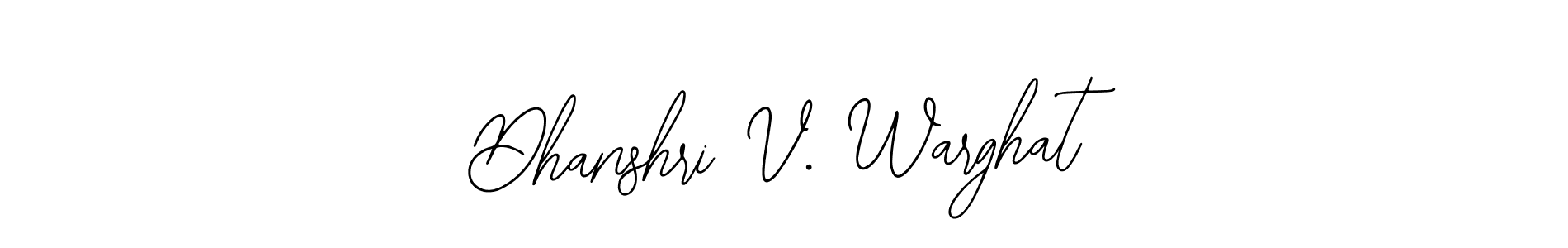 The best way (Bearetta-2O07w) to make a short signature is to pick only two or three words in your name. The name Dhanshri V. Warghat include a total of six letters. For converting this name. Dhanshri V. Warghat signature style 12 images and pictures png