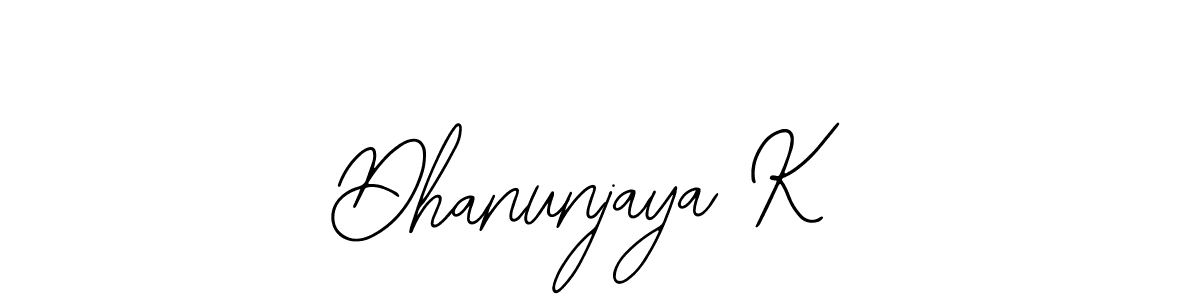 How to make Dhanunjaya K name signature. Use Bearetta-2O07w style for creating short signs online. This is the latest handwritten sign. Dhanunjaya K signature style 12 images and pictures png