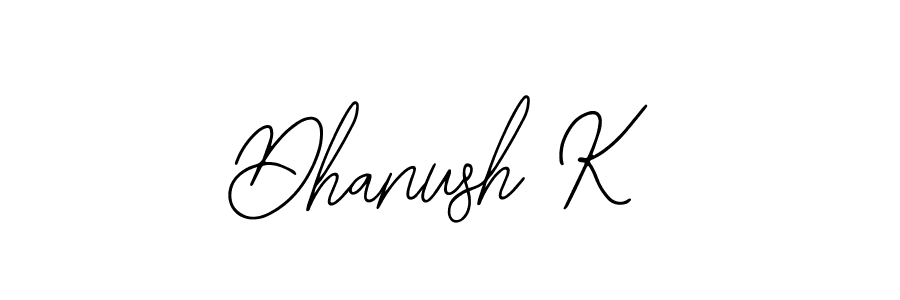 The best way (Bearetta-2O07w) to make a short signature is to pick only two or three words in your name. The name Dhanush K include a total of six letters. For converting this name. Dhanush K signature style 12 images and pictures png