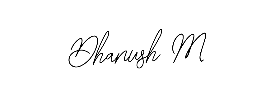 Use a signature maker to create a handwritten signature online. With this signature software, you can design (Bearetta-2O07w) your own signature for name Dhanush M. Dhanush M signature style 12 images and pictures png