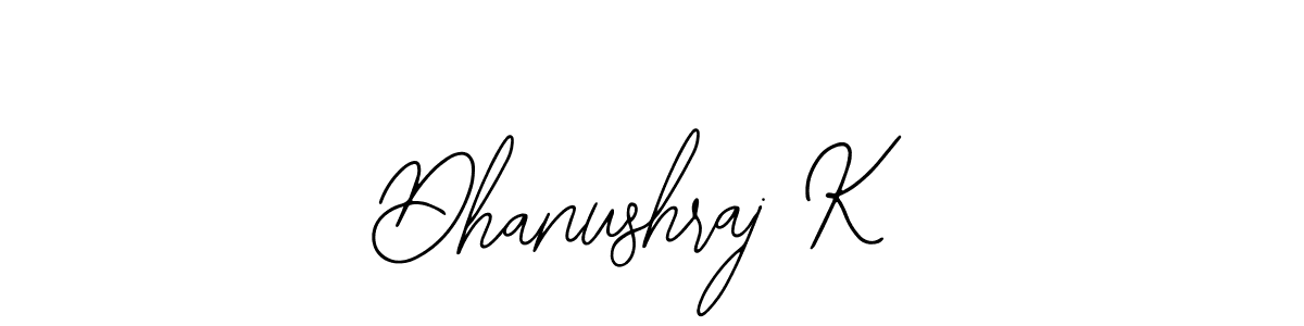 Use a signature maker to create a handwritten signature online. With this signature software, you can design (Bearetta-2O07w) your own signature for name Dhanushraj K. Dhanushraj K signature style 12 images and pictures png